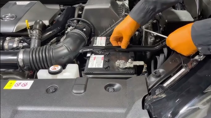 where is the battery on a lexus nx350h