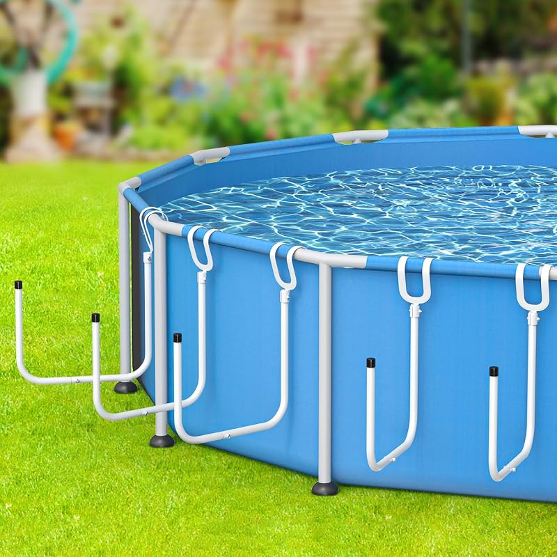 5-Pack Adjustable L-Shape Solar Pool Cover Hooks for Organized Above G