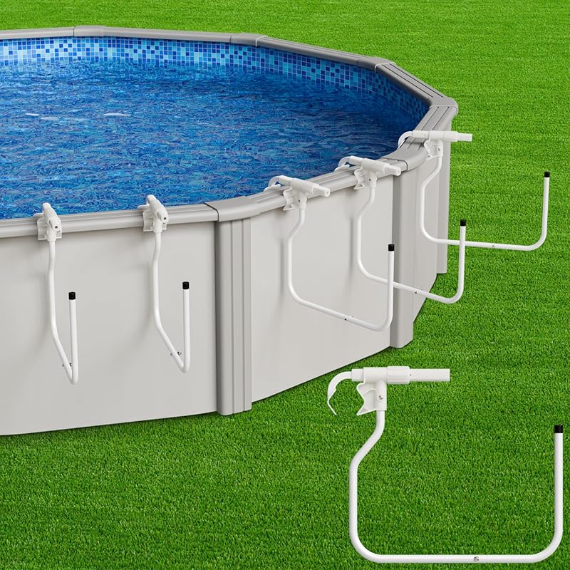 Adjustable 5-Pack Solar Pool Cover Holder for Above Ground Steel Wall