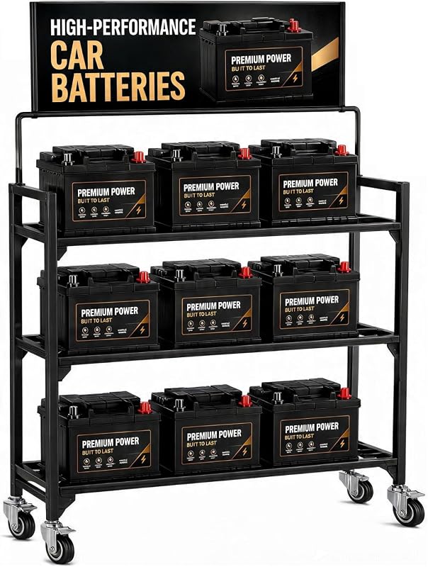 Battery Rack Heavy Duty Rolling Stand